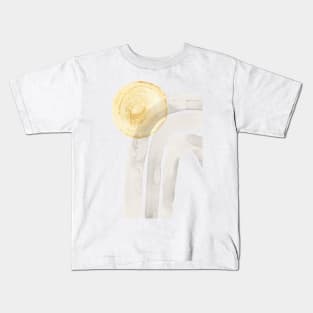 Gray and yellow boho rainbow 2 Kids T-Shirt